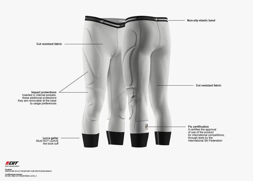 EnergiaPura Maglia Cut Resistant 3/4 trousers with removable protection